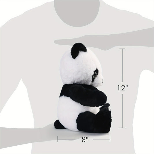 Light Up Panda Stuffed Animal Plush Toy 8 & 12 Inch with LED Glow, Cute Panda Bear Hugging Toy