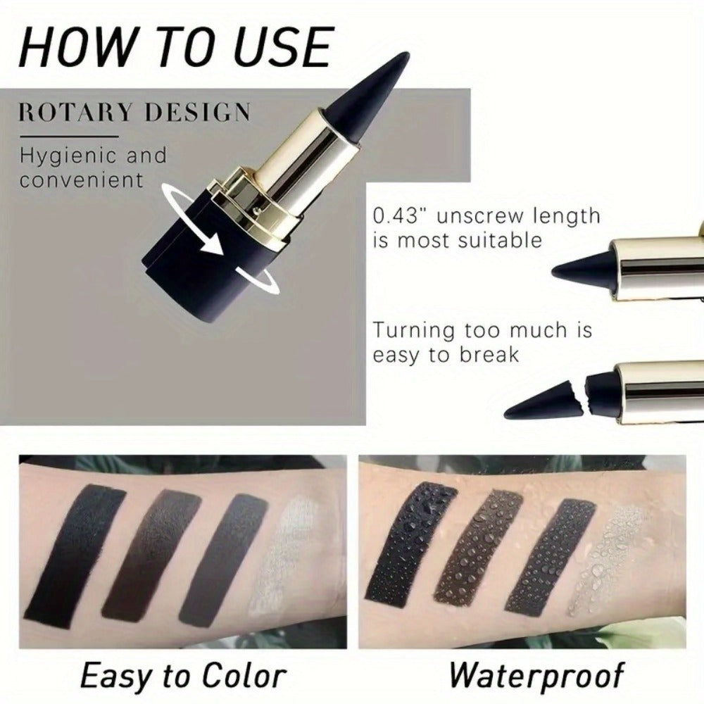 Waterproof Eyeliner Pencil 2-Pack for Women – Smudge-Proof Sweat-Resistant Black Liner, for Makeup, Travel and Everyday Vanity Use