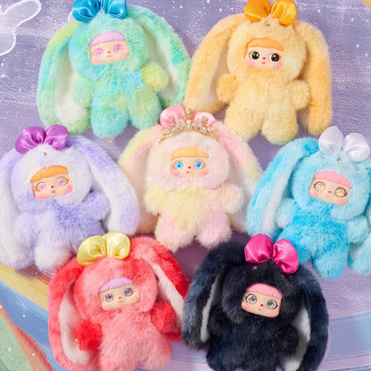Plush Toy Kawaii Rabbit with Detachable Face Panel and Assorted Character Styling for Display