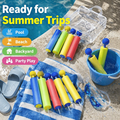 Squirt Water Gun Bulk Pack 6/12/18 Pack for Kids - Colorful Foam Shaft Water Soaker Blaster
