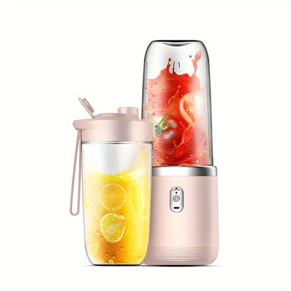 Mini Blender, Personal Smoothie Blender USB Rechargeable 6-Blade 13.5oz Travel Cup Mini Blender for Shakes Fruit Juice
