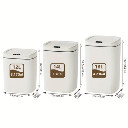 Motion-Activated Touchless Trash Can with Lid, Smart Sensor Waste Bin for Kitchen, Bathroom, Office & Home