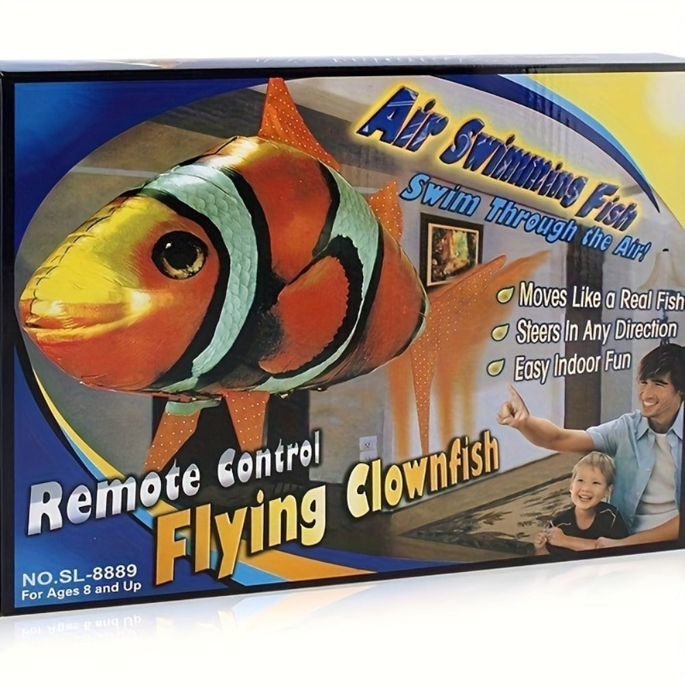 RC Inflatable Clownfish Balloon, Remote Control Flying Fish Toy for Kids Birthday Party, Wedding & Home Decor