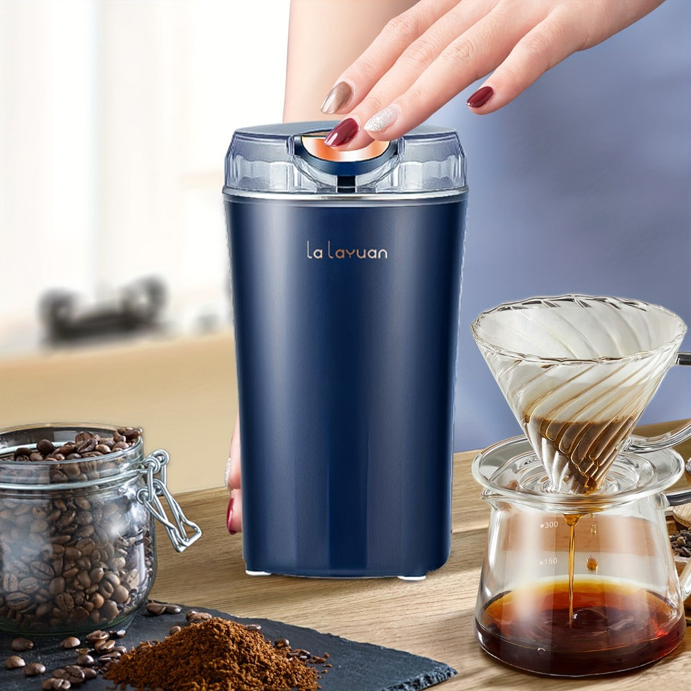 Electric Coffee Grinder 200W | Quiet Spice Grinder | 80g Large Capacity 12 Cups | 304 Stainless Steel Blade | One-Touch Operation | Grinds