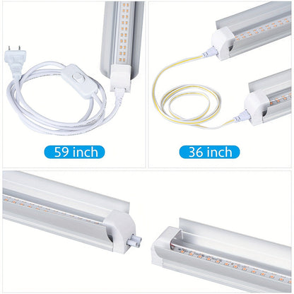 T8 Grow Light Strips 4ft 6-Pack Full Spectrum 270W, Pink White Spectrum LED 1620W Equivalent
