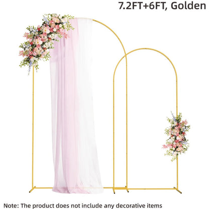 Metal Wedding Arch Backdrop Set 2pcs 7.2FT & 6FT - Balloon Flower Arch Frame for Weddings for Entryways, Bedrooms and Living Spaces