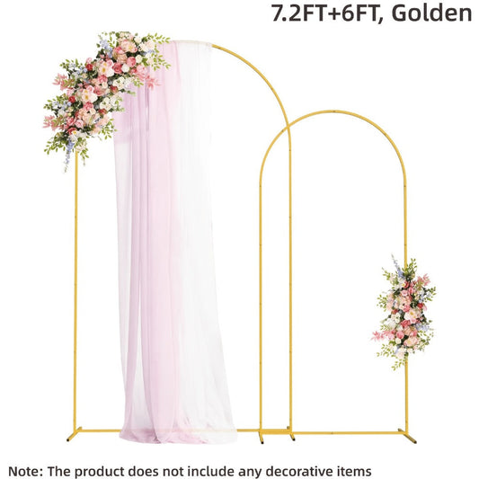 Metal Wedding Arch Backdrop Set 2pcs 7.2FT & 6FT - Balloon Flower Arch Frame for Weddings for Entryways, Bedrooms and Living Spaces