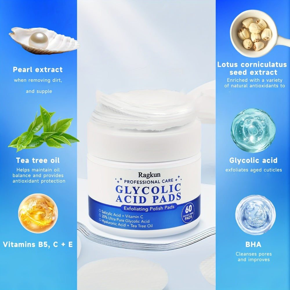 Vitamin C Tea Tree Oil Exfoliating Face Toner Pads 60 Count Deep Cleansing Reducing Facial for Bath Time, Home Spa and Personal Care
