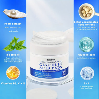 Vitamin C Tea Tree Oil Exfoliating Face Toner Pads 60 Count Deep Cleansing Reducing Facial for Bath Time, Home Spa and Personal Care