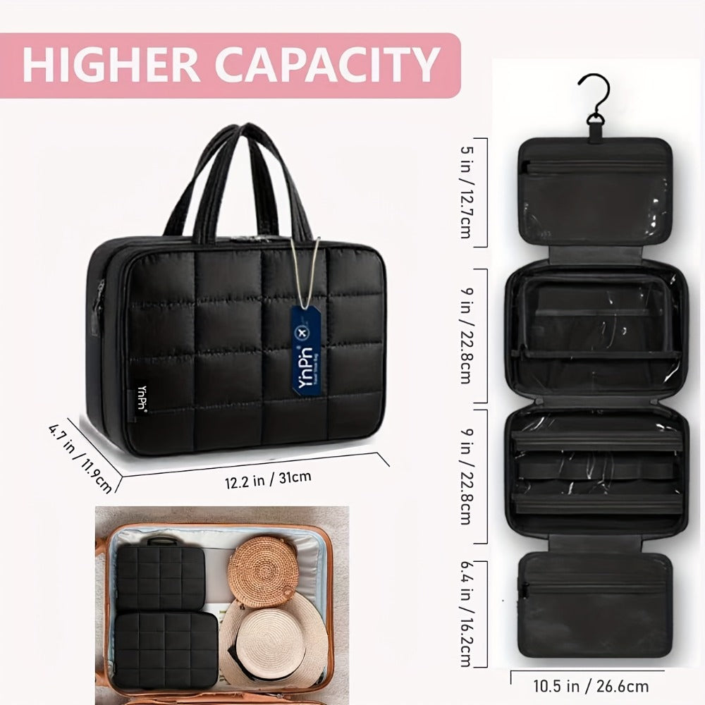Hanging Travel Toiletry Bag Large Capacity for Full-Size Products Waterproof Cosmetic Organizer with Hook