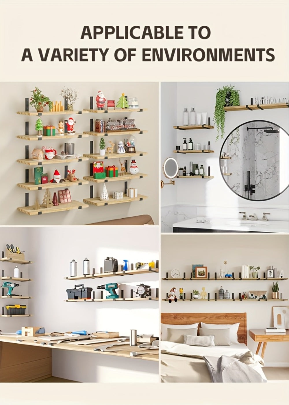 Floating Shelves for Wall 10 Pack 15.8x5.9 Inch Wall Mounted Shelf for Bedroom Kitchen for Home Cooking, Dining and Outdoor Meals