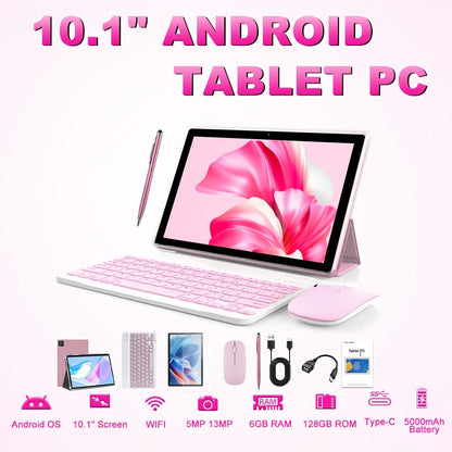 CRELANDER Android Tablet 10.1 Inch 2-in-1 with Keyboard & Mouse, 6GB RAM 128GB ROM, HD IPS Display
