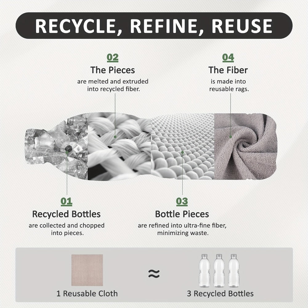 Microfiber Cleaning Cloths Reusable Paper Towel Roll Replacement – Washable Absorbent Tear-Away Dishcloths for Kitchen