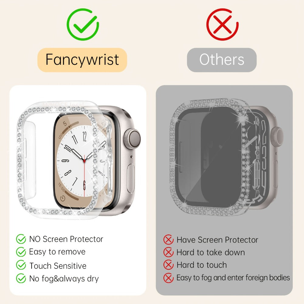 Watch Band Bracelet with Multilayer Beads, Integrated Bumper Frame and Five Colors for Apple Watch Sizes