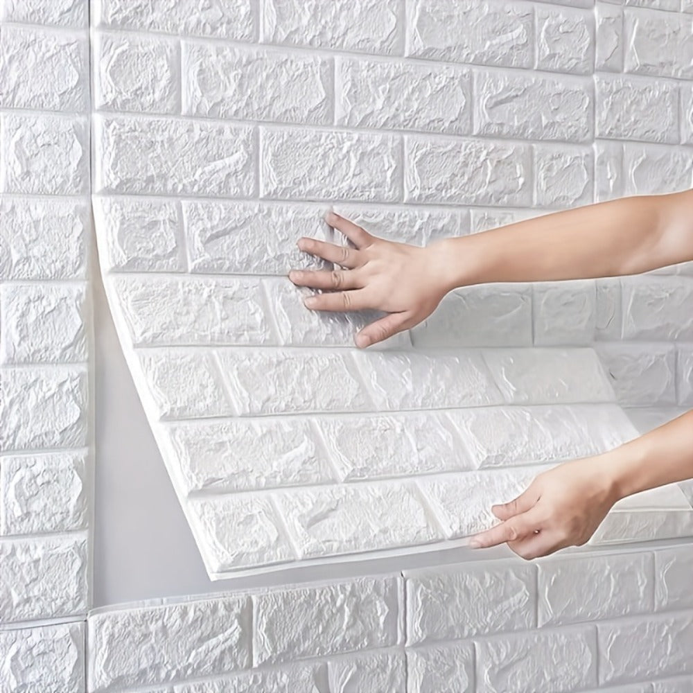 3D Peel and Stick Wood Grain Wallpaper Panels 50/100pcs – Self-Adhesive PVC Foam Wall Tiles