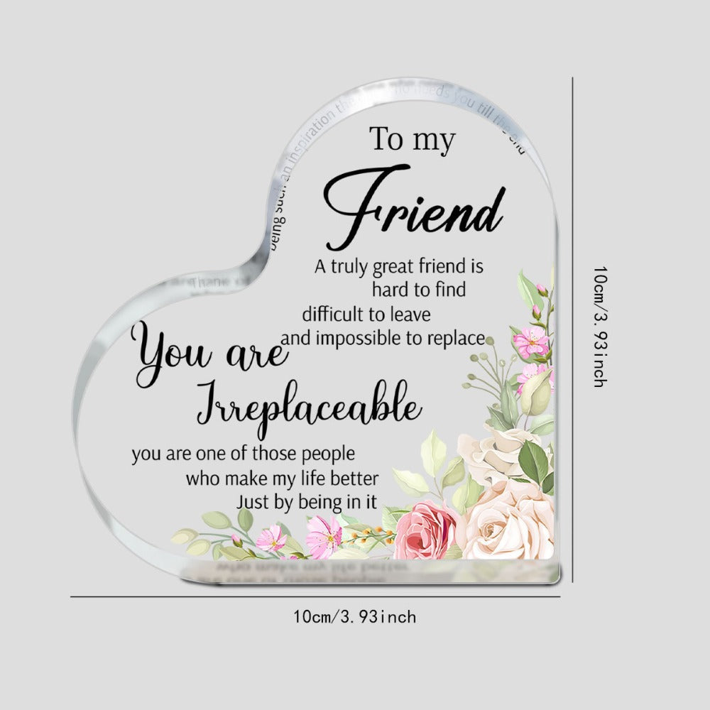Sunflower Acrylic Friendship Gift for Women, Bestie Birthday Christmas Thank You Present Unbiological Sister BFF Keepsake