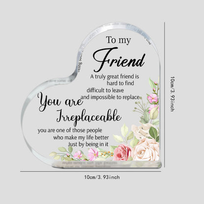 Sunflower Acrylic Friendship Gift for Women, Bestie Birthday Christmas Thank You Present Unbiological Sister BFF Keepsake
