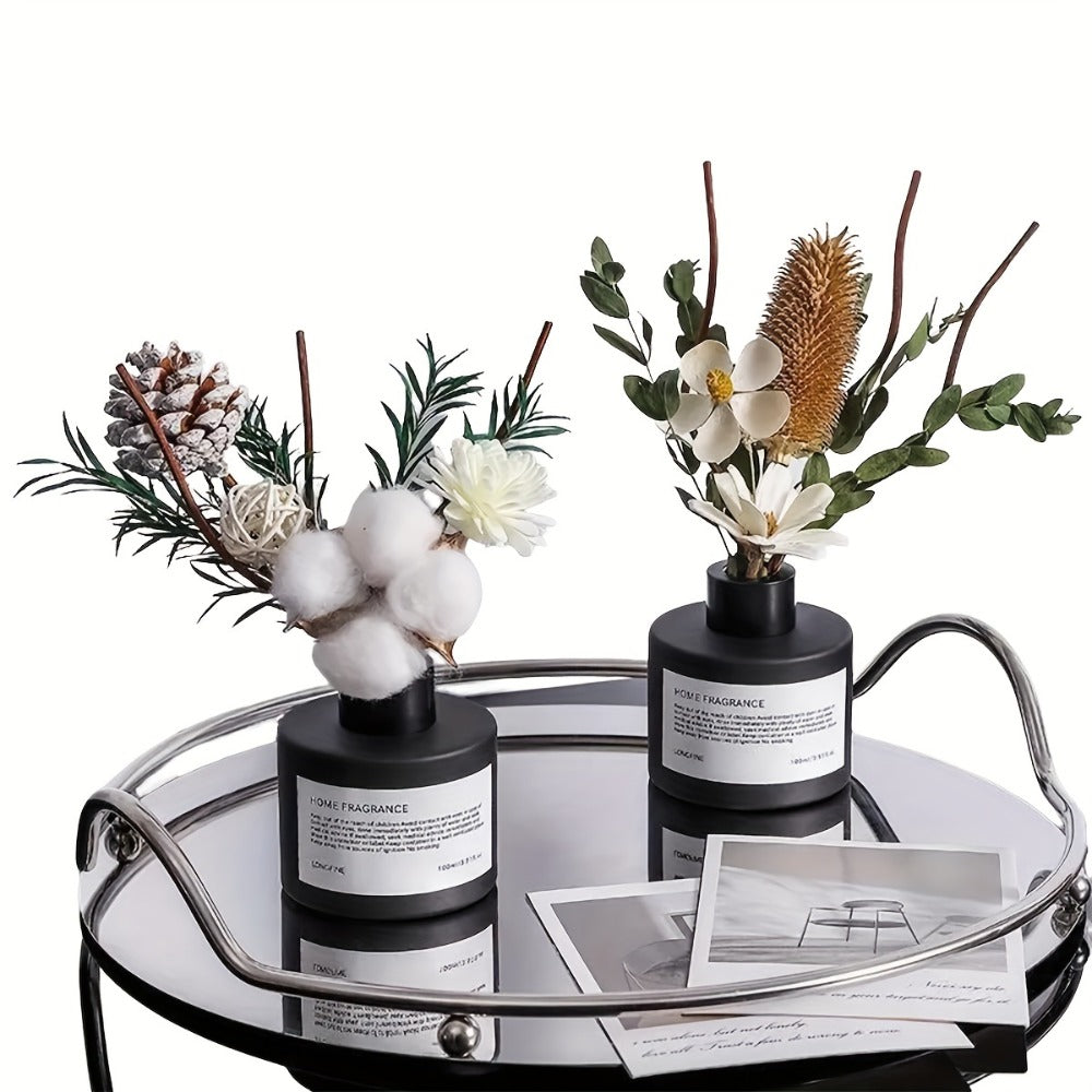 Reed Diffuser with Real Flowers & Essential Oil - Home Fragrance Scent Sticks for Bedroom Bathroom Living Room