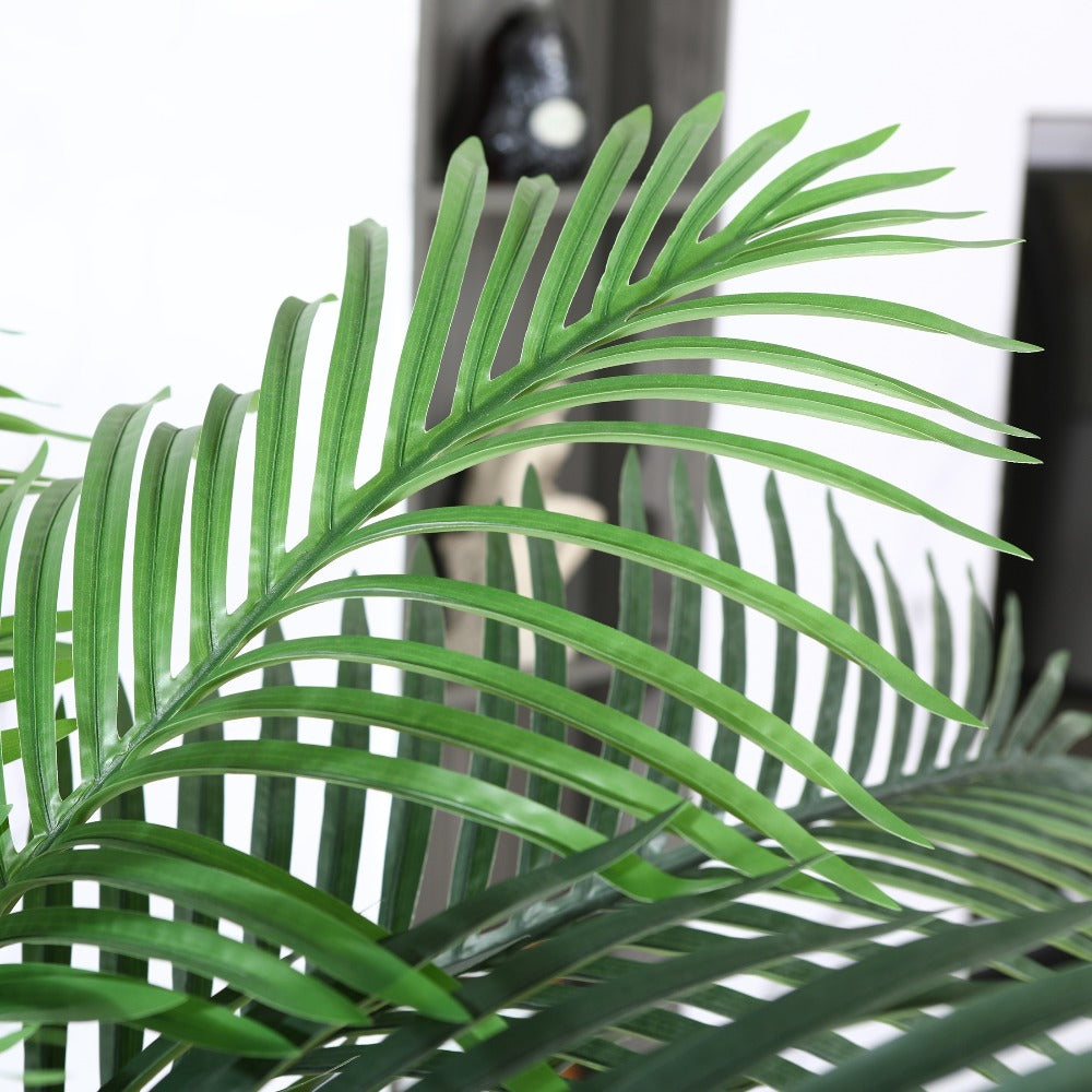 Artificial Palm Tree with Potted Base in 8 or 10 Foot Heights and Layered Golden Cane-Style Trunks