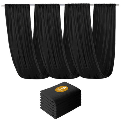 6-Pack Chiffon Ceiling Drapes for Wedding 63x118in – Sheer Polyester Backdrop Curtains with Rod Pockets for Wedding Arch, Party Stage