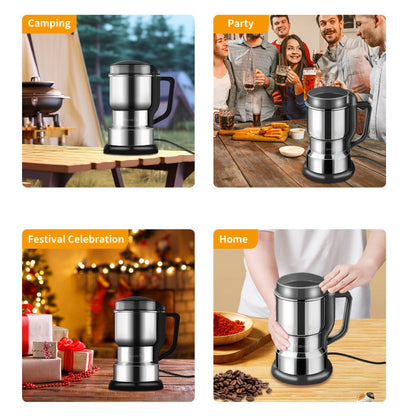 Coffee Bean Grinder 300W 8-Blade Stainless Steel 400g 14oz Large Up to 36 Cups 10-Second for Entryways, Bedrooms and Living Spaces