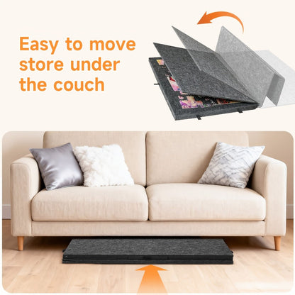 Jigsaw Puzzle Board with Felt Mat & 6 Sorting Drawers – Foldable Roll-Up Puzzle Saver Fits Up to 1000 Pieces | Portable Puzzle Storage