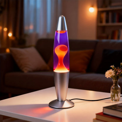 Lava Lamp 16 Inch for Bedroom Living Room Office, Relaxing Liquid Motion Lamp with Purple Water Yellow Wax