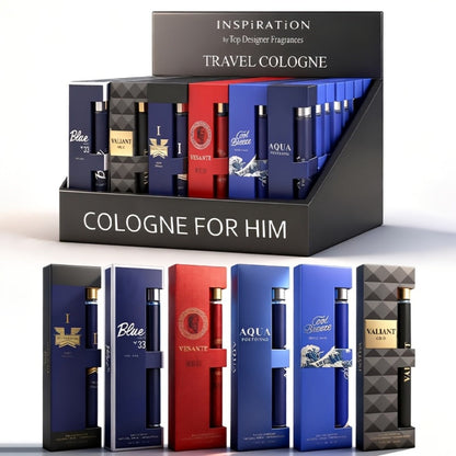 Travel Cologne Gift Set for Men – 6-Piece Mini EDP Spray Sampler, Long Lasting Unique Scents, TSA-Friendly Travel Size