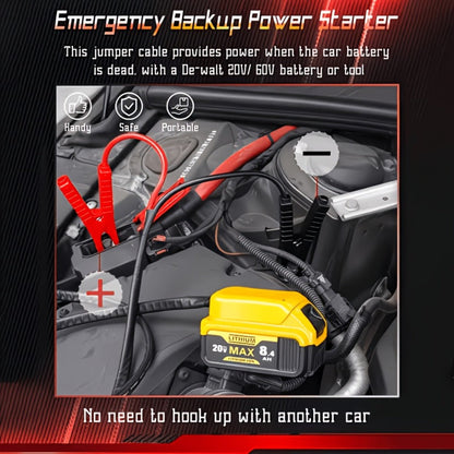 Jump Starter Cable with Adapter for DeWalt 18V 20V DCB Battery 0.98Ft & 6.56Ft Portable Car Emergency Start Kit ABS Housing