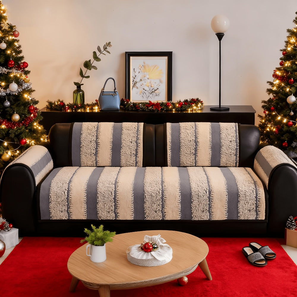 Sofa Cover Plush Sectional Couch Slipcover Durable Furniture Protector for Pets Cats Dogs for Entryways, Bedrooms and Living Spaces