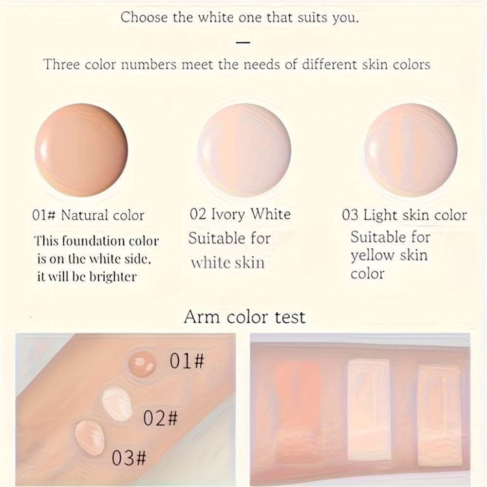 BB Cream Foundation & Setting Powder Set – Waterproof Matte Oil Control with Brush & Powder Puff, Long-Lasting Smooth Formula