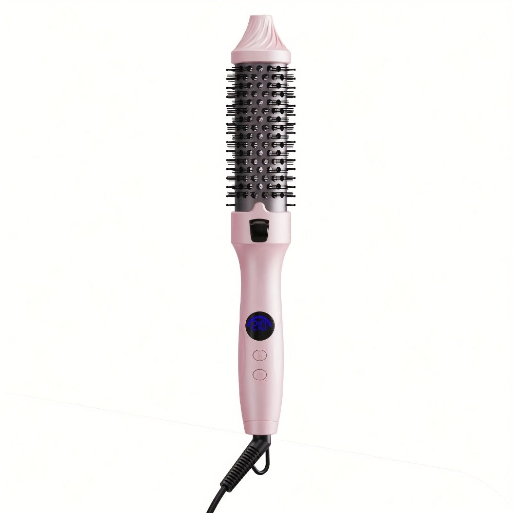 2-in-1 Hot Air Brush Straightener & Curler with Negative Ion Technology, Frizz-Free Blowout Brush with Adjustable Temp Control