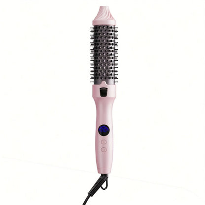2-in-1 Hot Air Brush Straightener & Curler with Negative Ion Technology, Frizz-Free Blowout Brush with Adjustable Temp Control