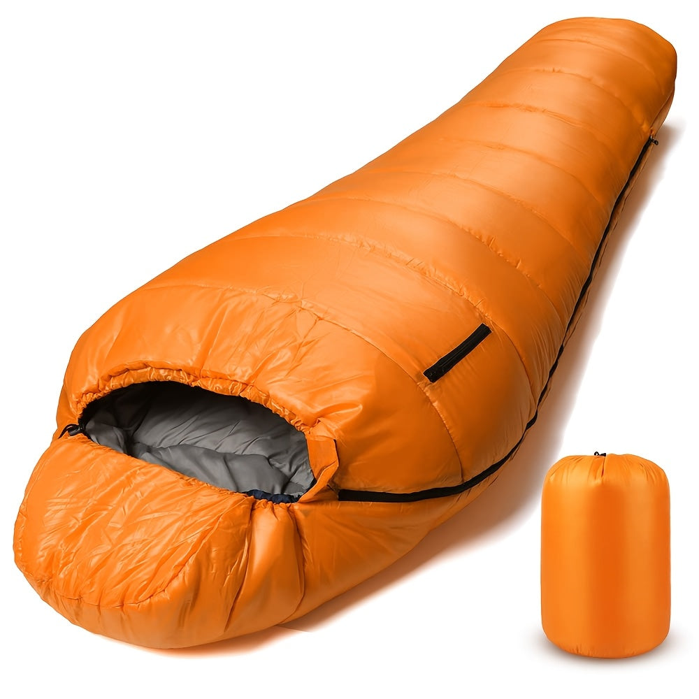Mummy Sleeping Bag 15°F & 32°F – 3-4 Season Cold Weather Sleeping Bag for Adults, Ripstop Polyester Lining, Anti-Snag Zipper