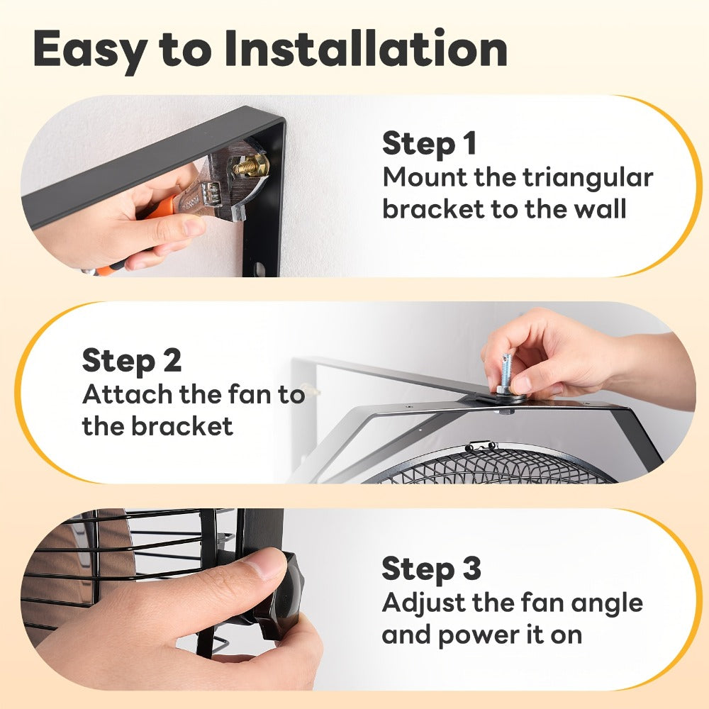 Wall Mount Fan 18/20 Inch Metal High Velocity 3-Speed Oscillating Industrial Fan 3000CFM for Entryways, Bedrooms and Living Spaces