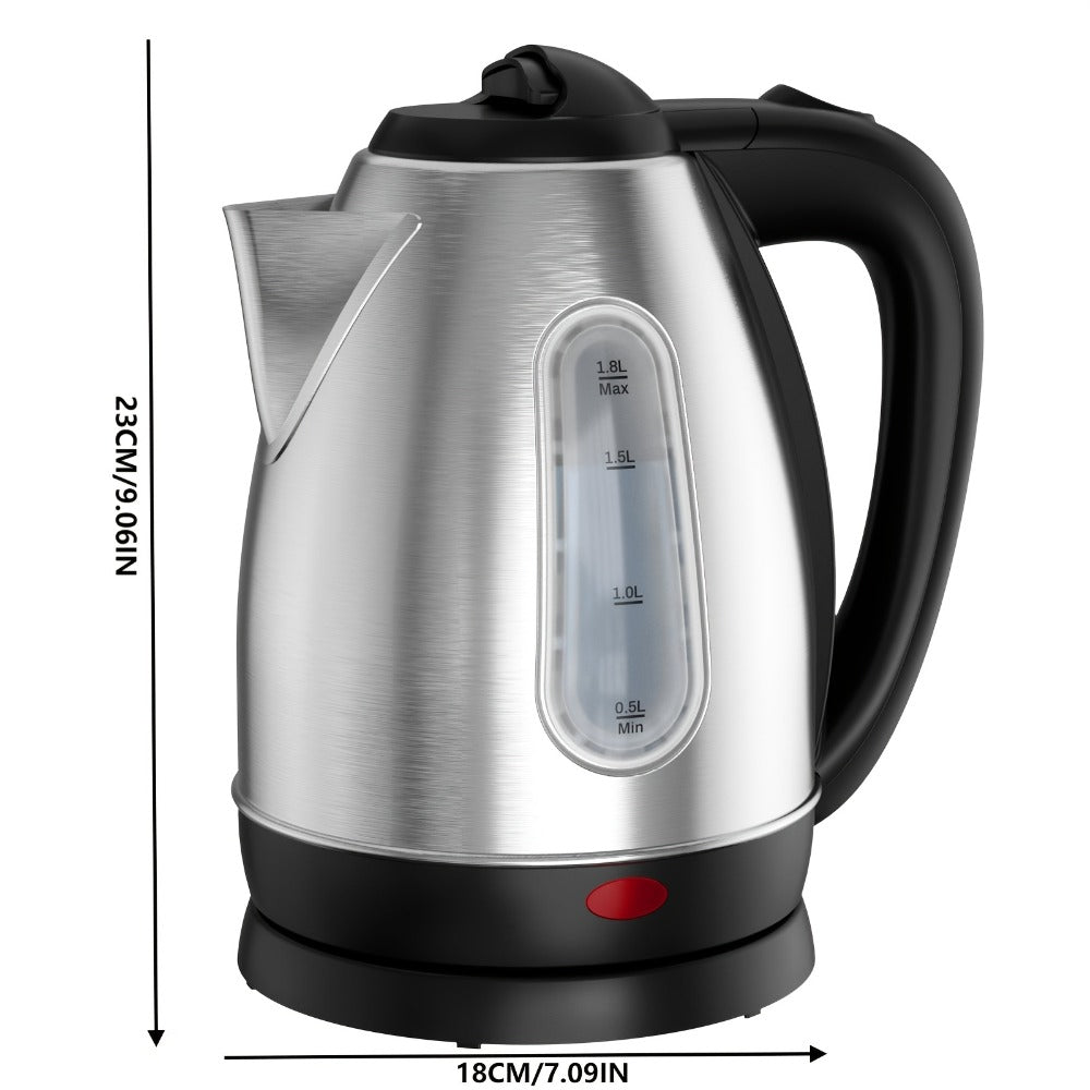 Electric Kettle 1200W Fast Boiling 1.8L Stainless Steel BPA-Free Auto Shut-Off Boil-Dry Protection 360 Swivel Base for Coffee Tea Kitchen