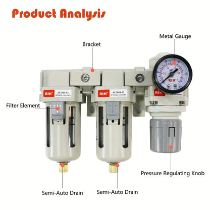 Air Filter Regulator Combo AC3110-03 High Pressure Compressed Air Treatment Unit - FRL for Entryways, Bedrooms and Living Spaces