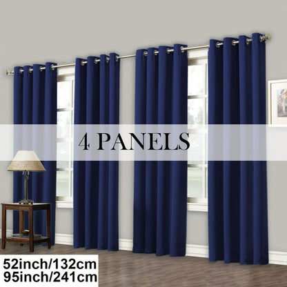 Grommet-Top Blackout Curtain Options in Nine Colors with Seven Width, Length or Panel-Count Labels