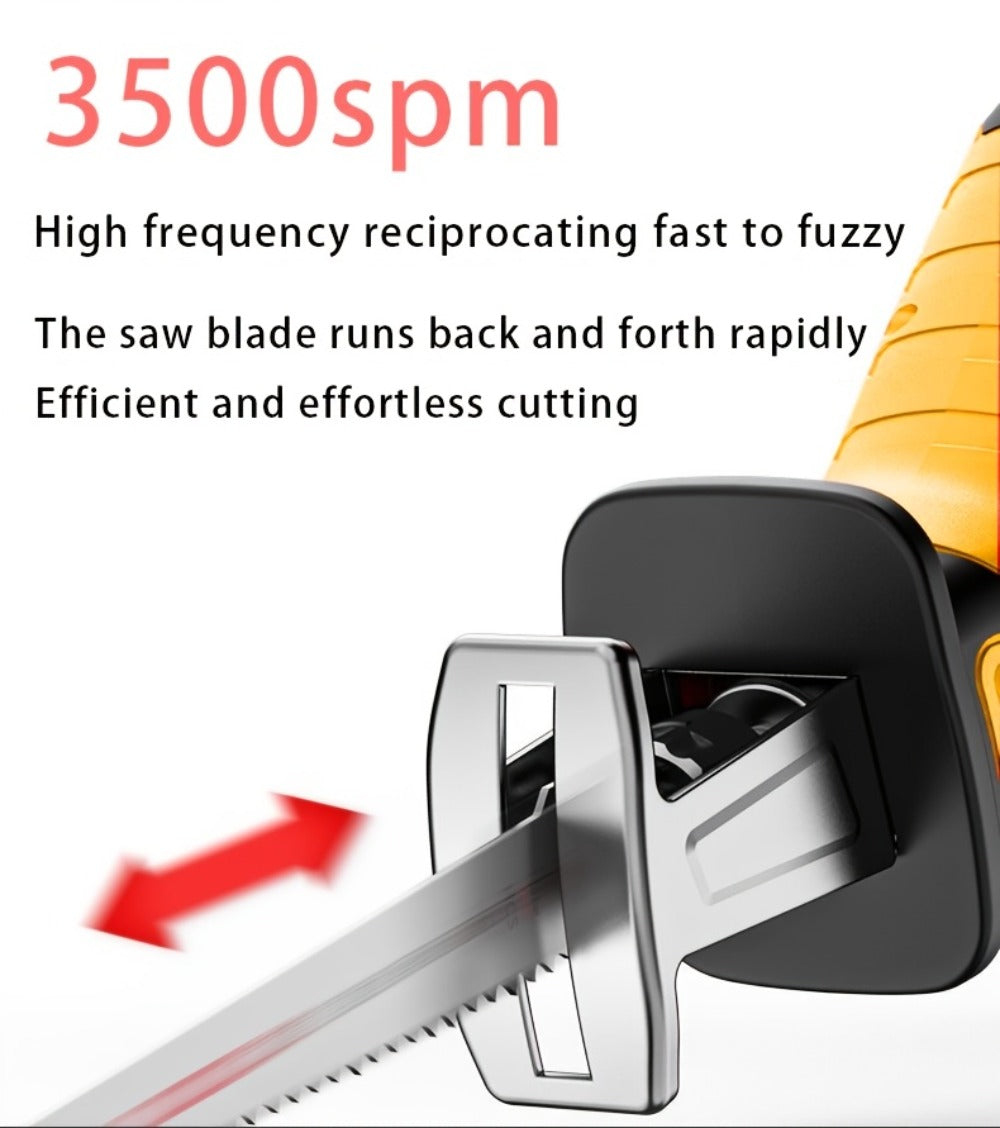 Cordless Reciprocating Saw - Electric Reciprocating Saw with Safety Lock, Large Battery & Charger