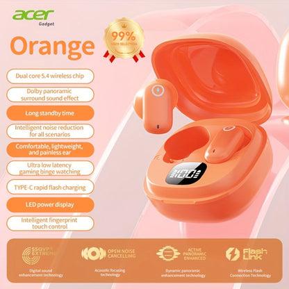 Wireless Earbuds Acer OHR501 Bluetooth 5.4 Semi-In-Ear with Touch Controls, Type-C Case and Eight Colors