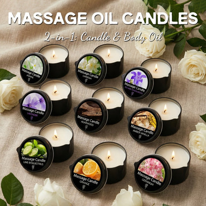 Scented Massage Candle 2-in-1 Soy Wax Essential Oil Body Lotion 20+ Scents 1pc 2pcs 6pcs Spa Nail Salon Pedicure Wedding Valentine Christmas