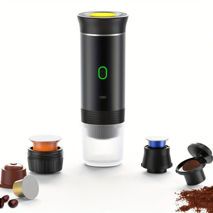 Portable Capsule Coffee Machine USB Rechargeable One-Touch Brewing Compact Espresso Maker for Bath Time, Home Spa and Personal Care