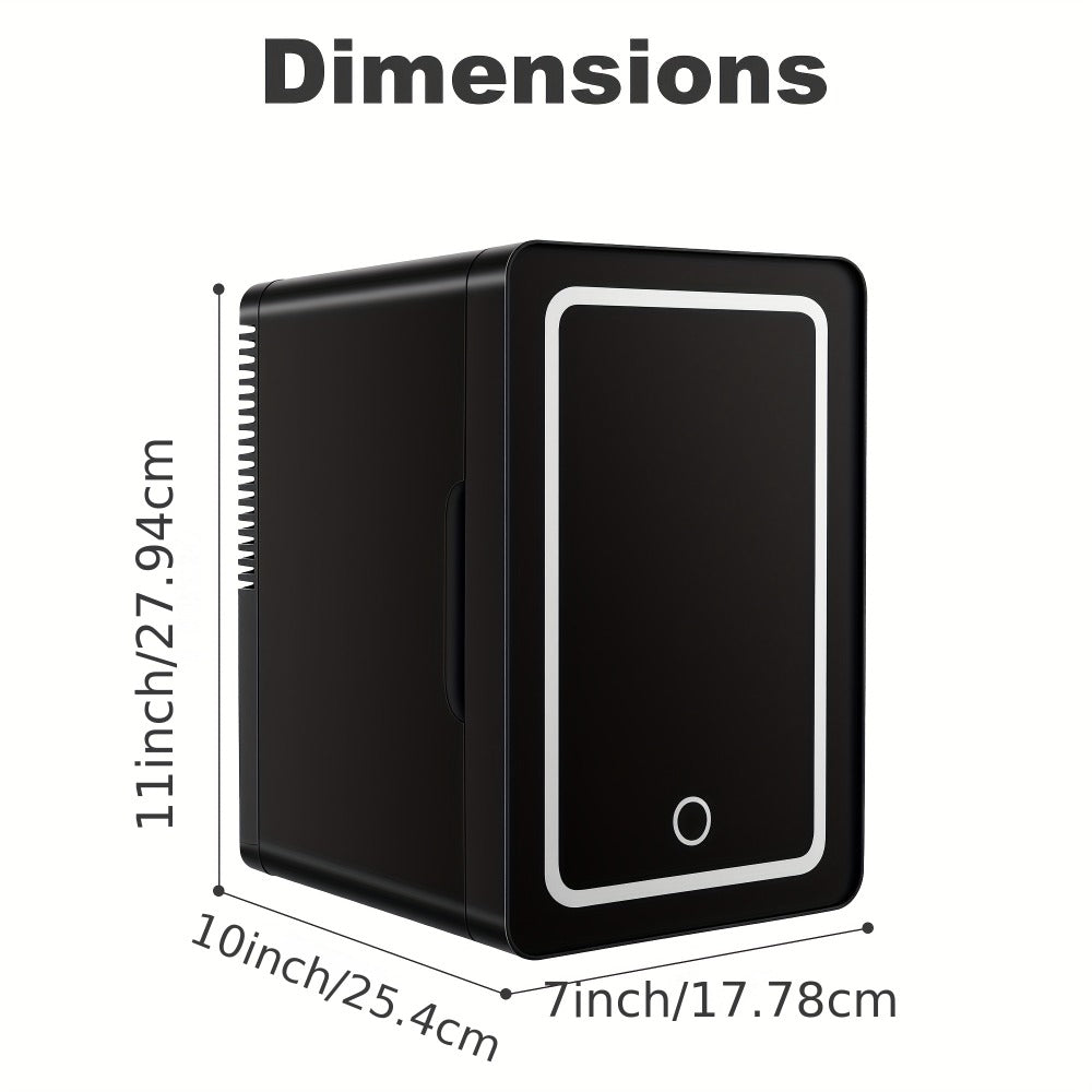 Mini Fridge 1.59 Gal 9-Can - AC/DC Portable Cooler & Heater, Silent Thermoelectric Refrigerator for Skincare