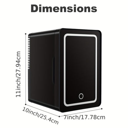 Mini Fridge 1.59 Gal 9-Can - AC/DC Portable Cooler & Heater, Silent Thermoelectric Refrigerator for Skincare