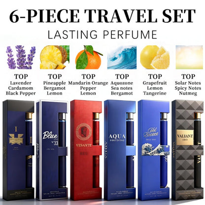 Eau de Toilette Six-Piece Fragrance Spray Set for Men with 35ml Bottles in Mixed Color Boxes