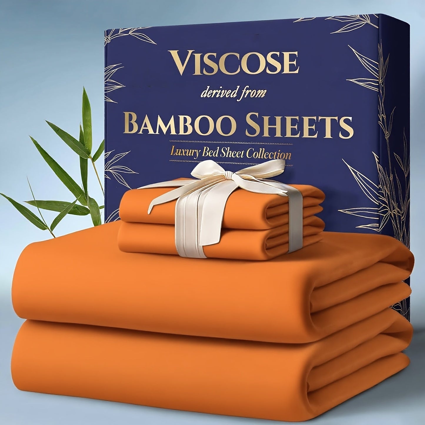 Bed Sheet Set Bamboo-Derived Fabric with Four Bed Sizes, specified Sheet Dimensions and Thirteen Colors