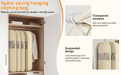 Garment Storage Organizer Bag with Compression Zipper in 35.43 or 43.31 Inch Beige Options