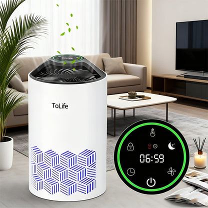Air Purifier with H13 True HEPA Filter, 25dB Mode, Scent Diffuser and Black or White Finish