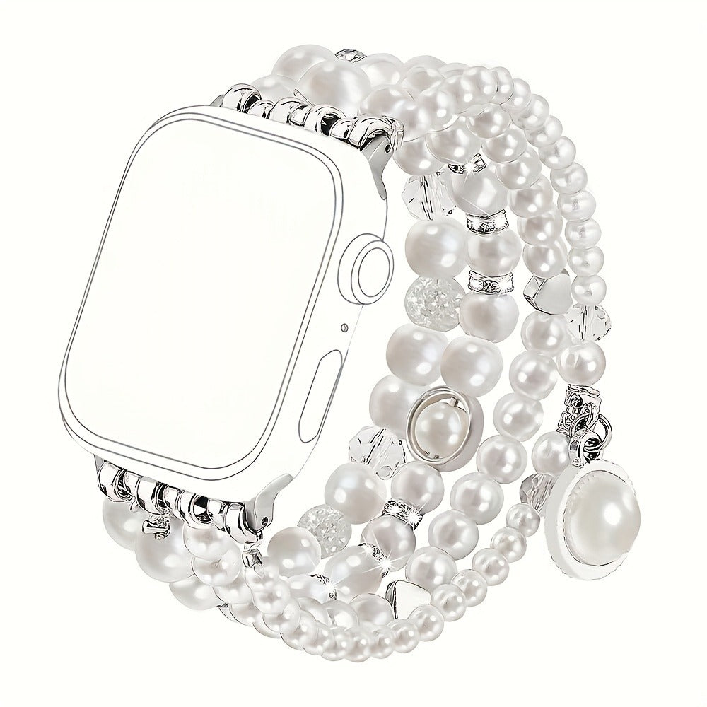 Pearl Watch Band for Apple Watch Series 11 10 9 8 7 6 5 4 3 2 1 SE Bling Jewelry Bracelet Strap for an Everyday Personal Care Routine