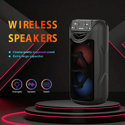 Portable Bluetooth Speaker MOS-2058 with RGB Ambient Lights, USB, AUX, FM, TF Playback and Four Colors